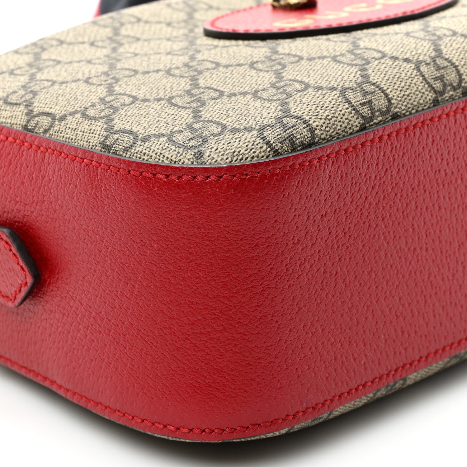 Gucci GG Supreme Monogram Web Neo Vintage Shoulder Bag Beige Red 7 of 8