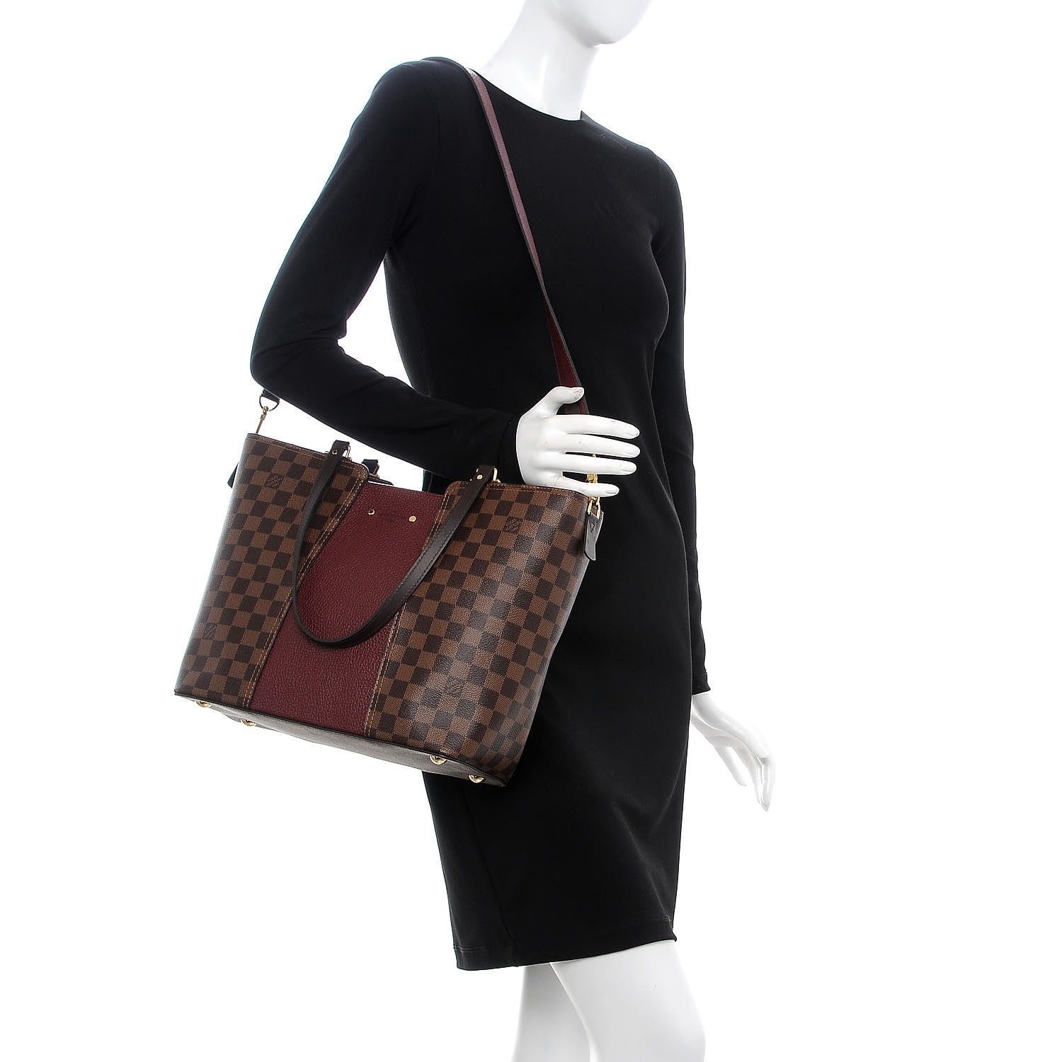 Louis Vuitton Damier Ebene Taurillon Jersey Bordeaux 2 of 8