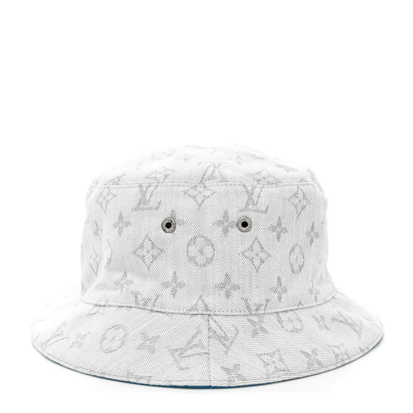 Monogram Denim Transformable Bob Bucket Hat 60 White Blue