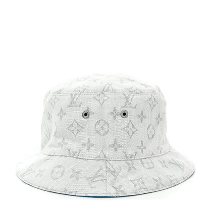 Louis Vuitton Monogram Denim Transformable Bob Bucket Hat 60 White Blue 8 of 14