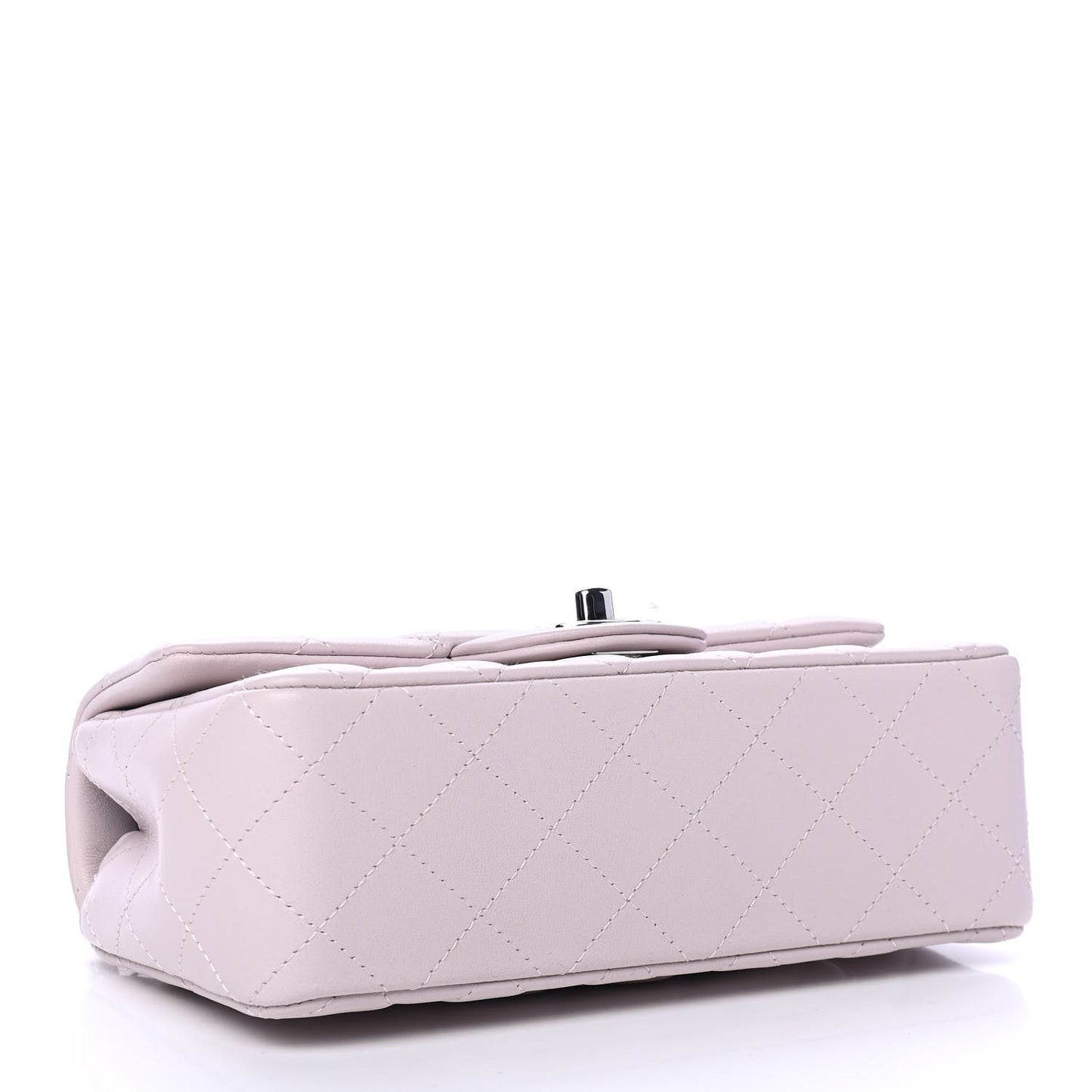 Lambskin Quilted Mini Rectangular Flap Light Purple