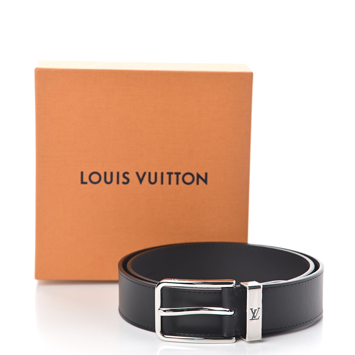 Louis Vuitton Calfskin 35mm Pont Neuf Belt 80 32 Black 7 of 7