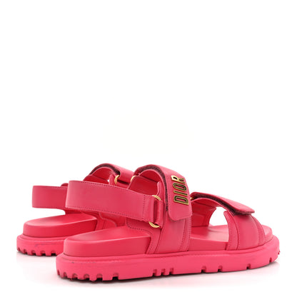 Christian Dior Lambskin Dioract Sandals 38.5 Raspberry 5 of 14