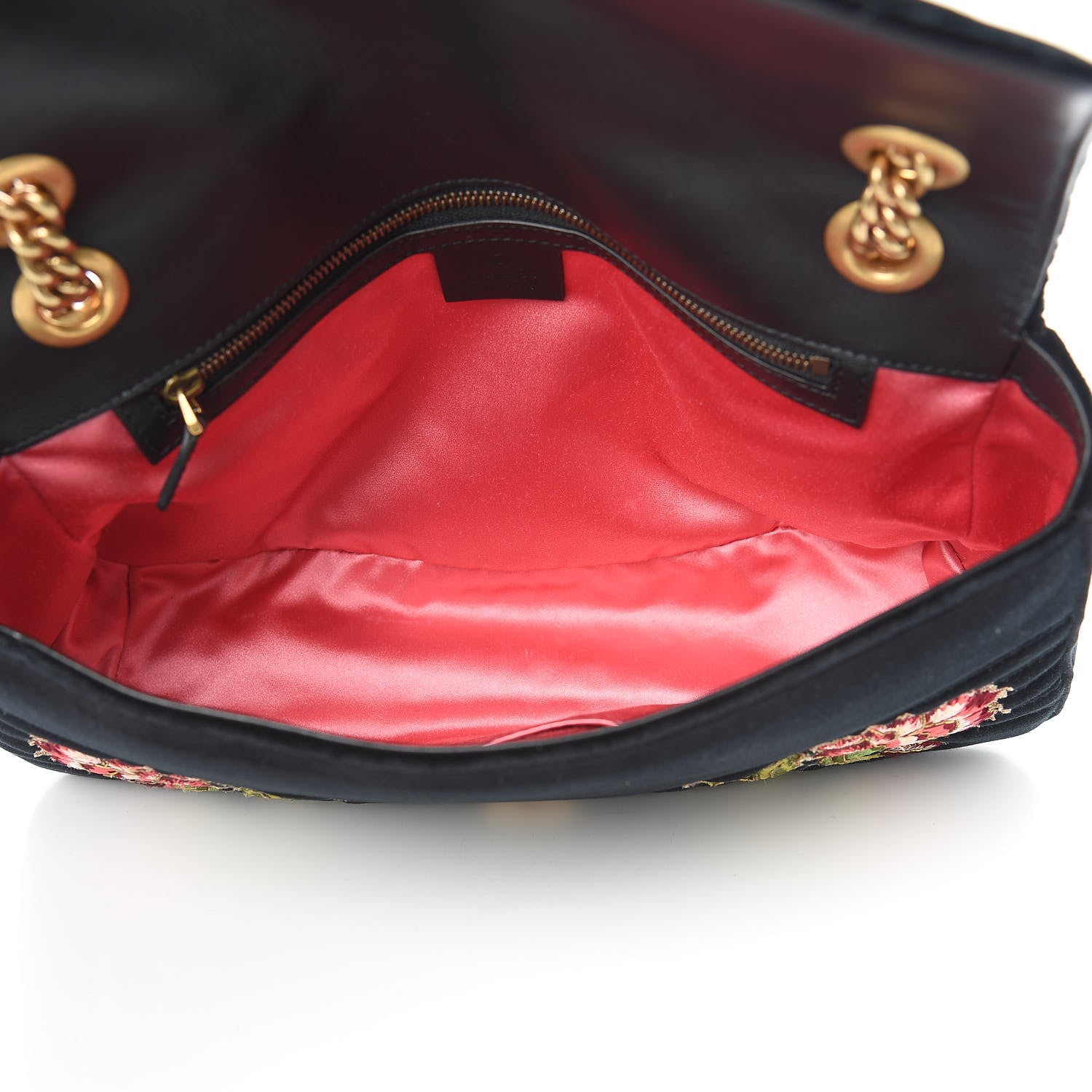 Gucci Velvet Matelasse Loved Embroidered Medium GG Marmont Shoulder Bag Black 5 of 11