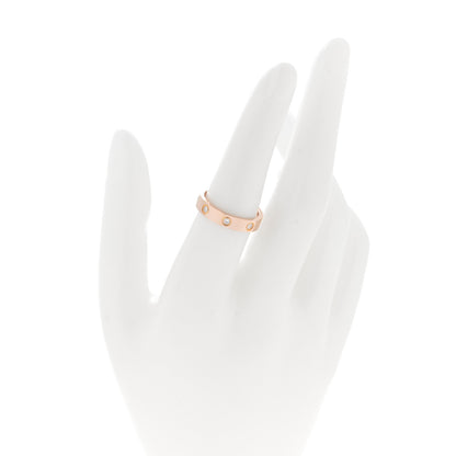 Cartier 18K Pink Gold 8 Diamond 4mm LOVE Wedding Band Ring 53 6.5 2 of 4