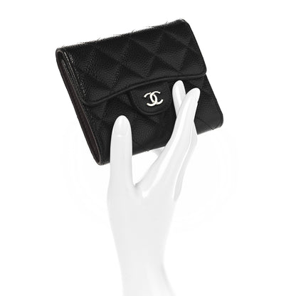 Chanel Caviar Quilted Compact Flap Wallet Black 2 of 8