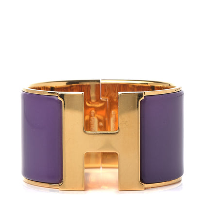 Hermes Enamel Extra Wide Clic Clac H Bracelet PM Pourpre 1 of 6