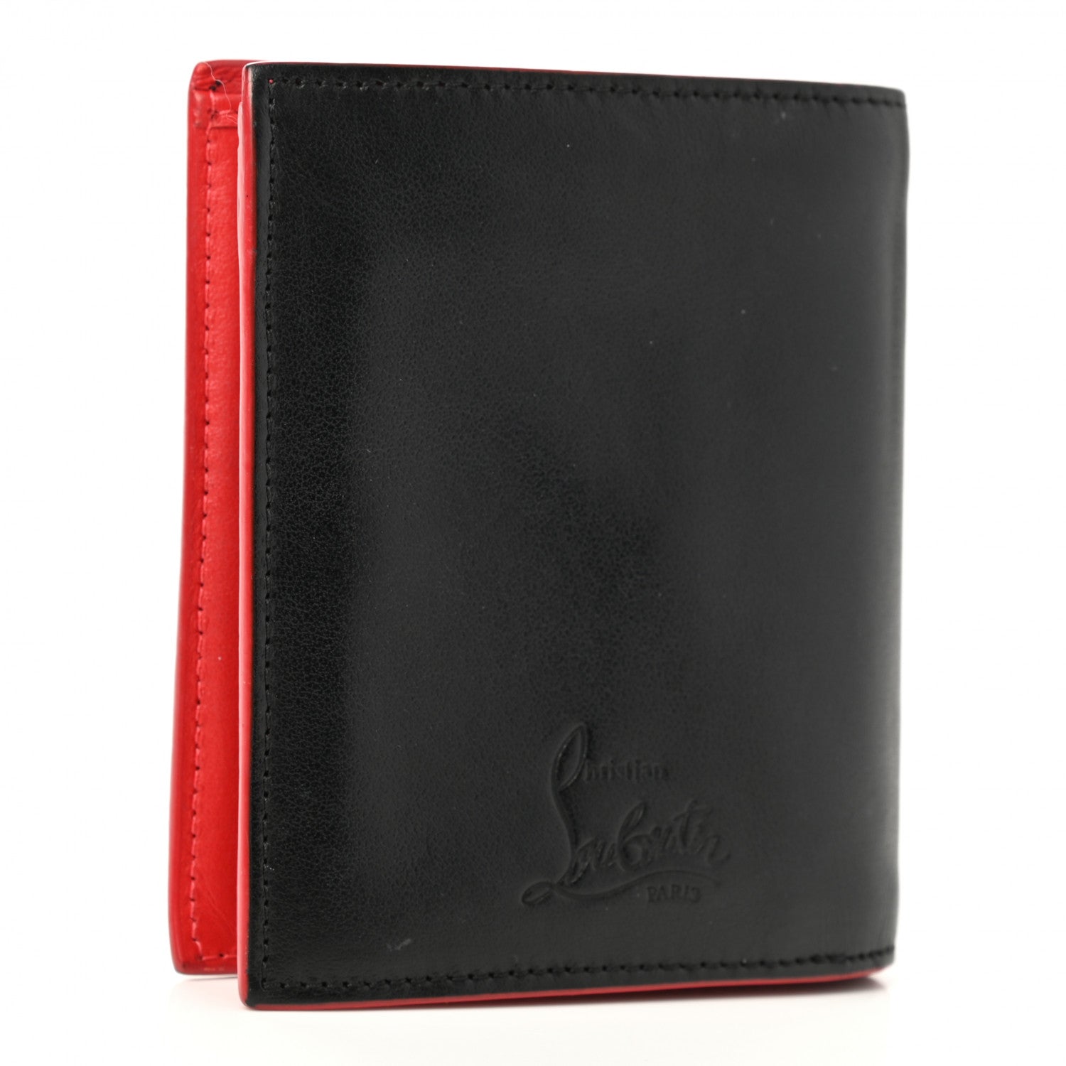 Christian Louboutin Calfskin Spiked Bi-Fold Wallet Black 3 of 9
