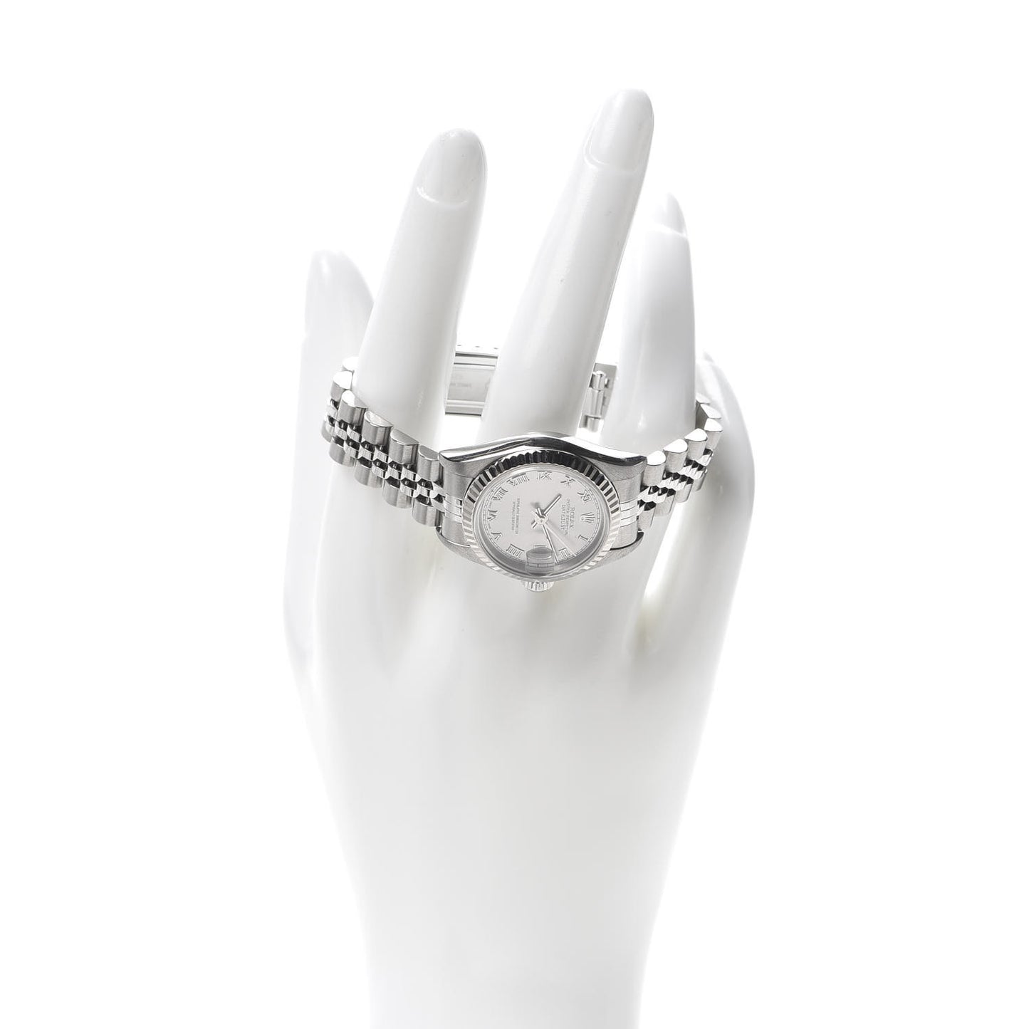 Stainless Steel 18K White Gold 26mm Oyster Perpetual Datejust Watch Silver Roman 79174