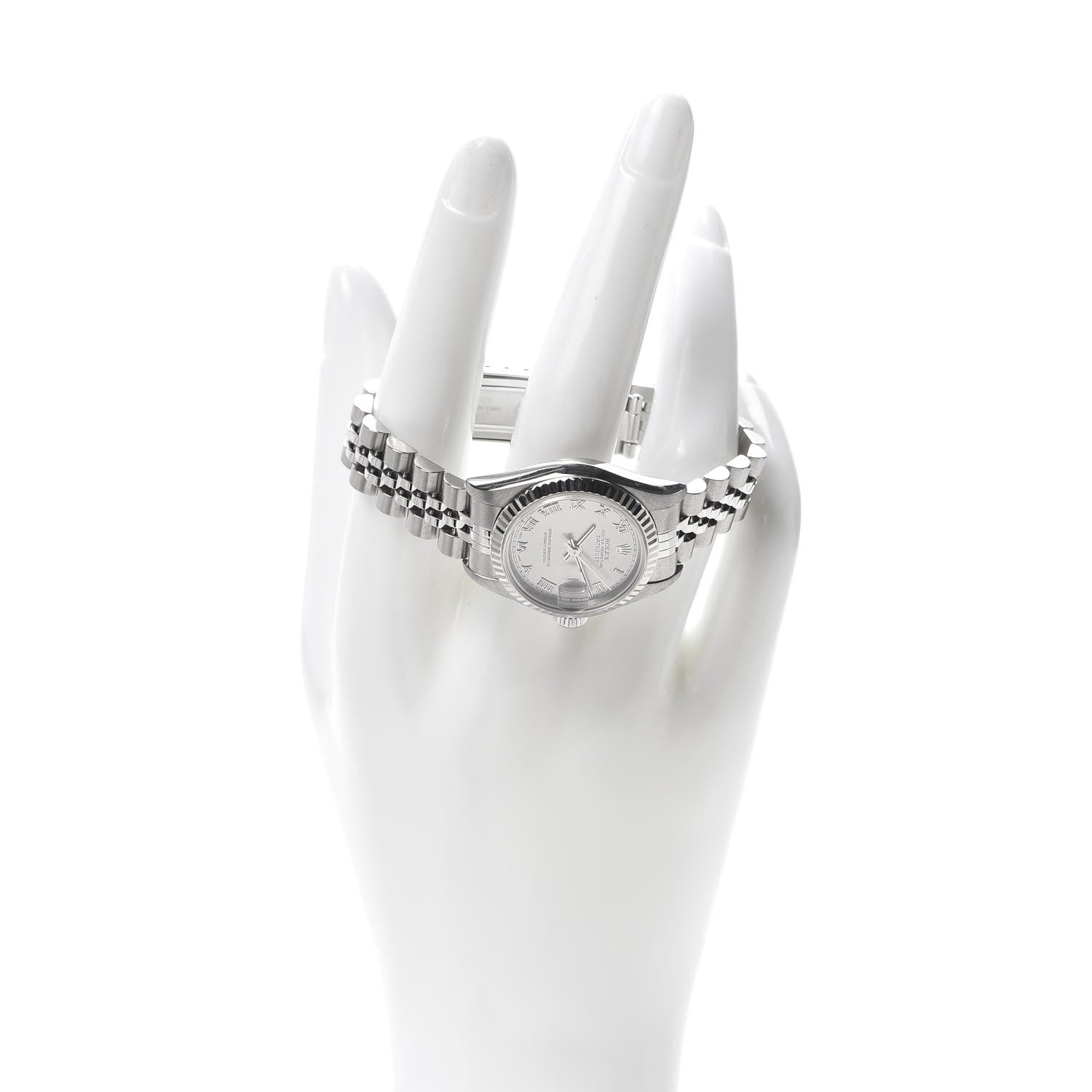 Rolex Stainless Steel 18K White Gold 26mm Oyster Perpetual Datejust Watch Silver Roman 79174 2 of 7
