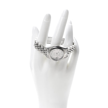 Rolex Stainless Steel 18K White Gold 26mm Oyster Perpetual Datejust Watch Silver Roman 79174 2 of 7