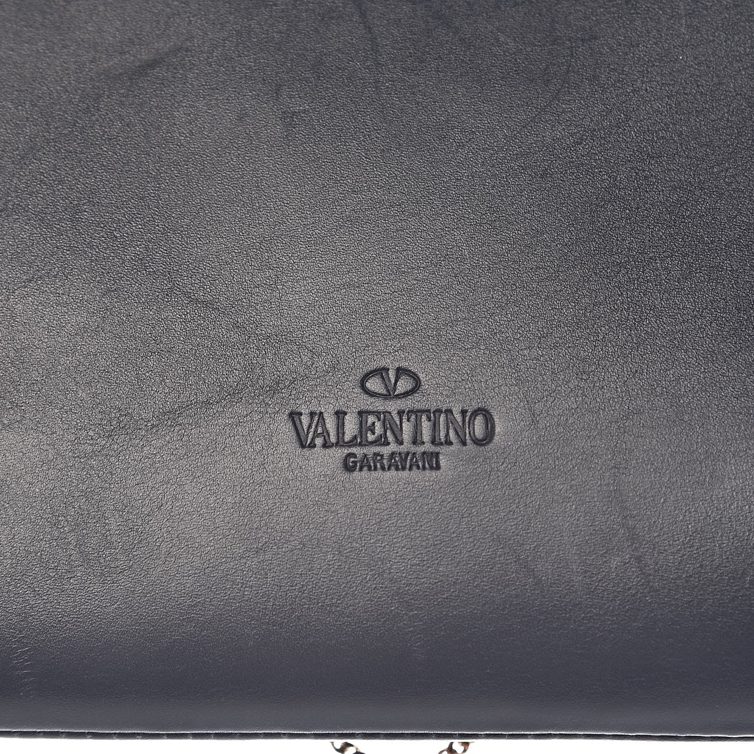 Valentino Garavani Vitello Groumette Demilune Chain Clutch Marine 9 of 12