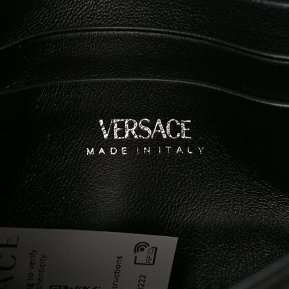 Versace Satin Crystal Virtus Mini Chain Shoulder Bag Black 6 of 11