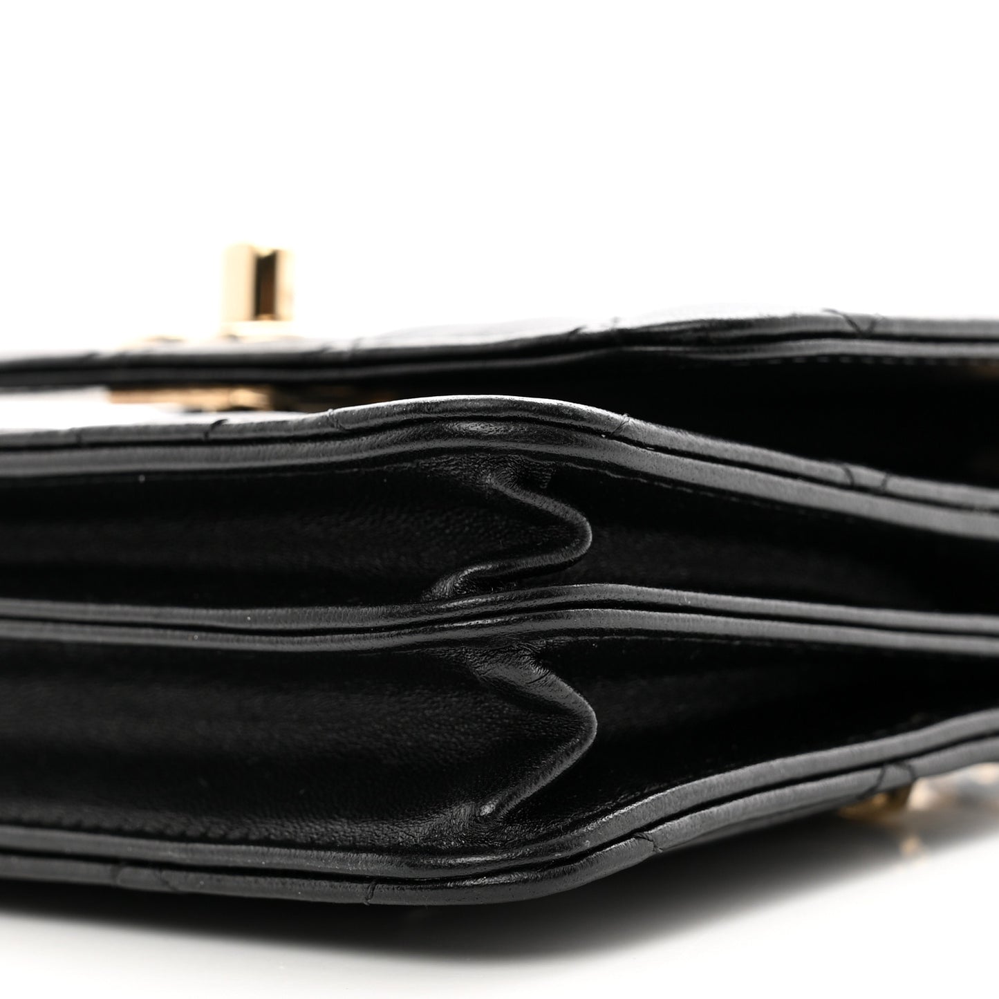 Lambskin Quilted Mini Trendy CC Wallet On Chain WOC Black