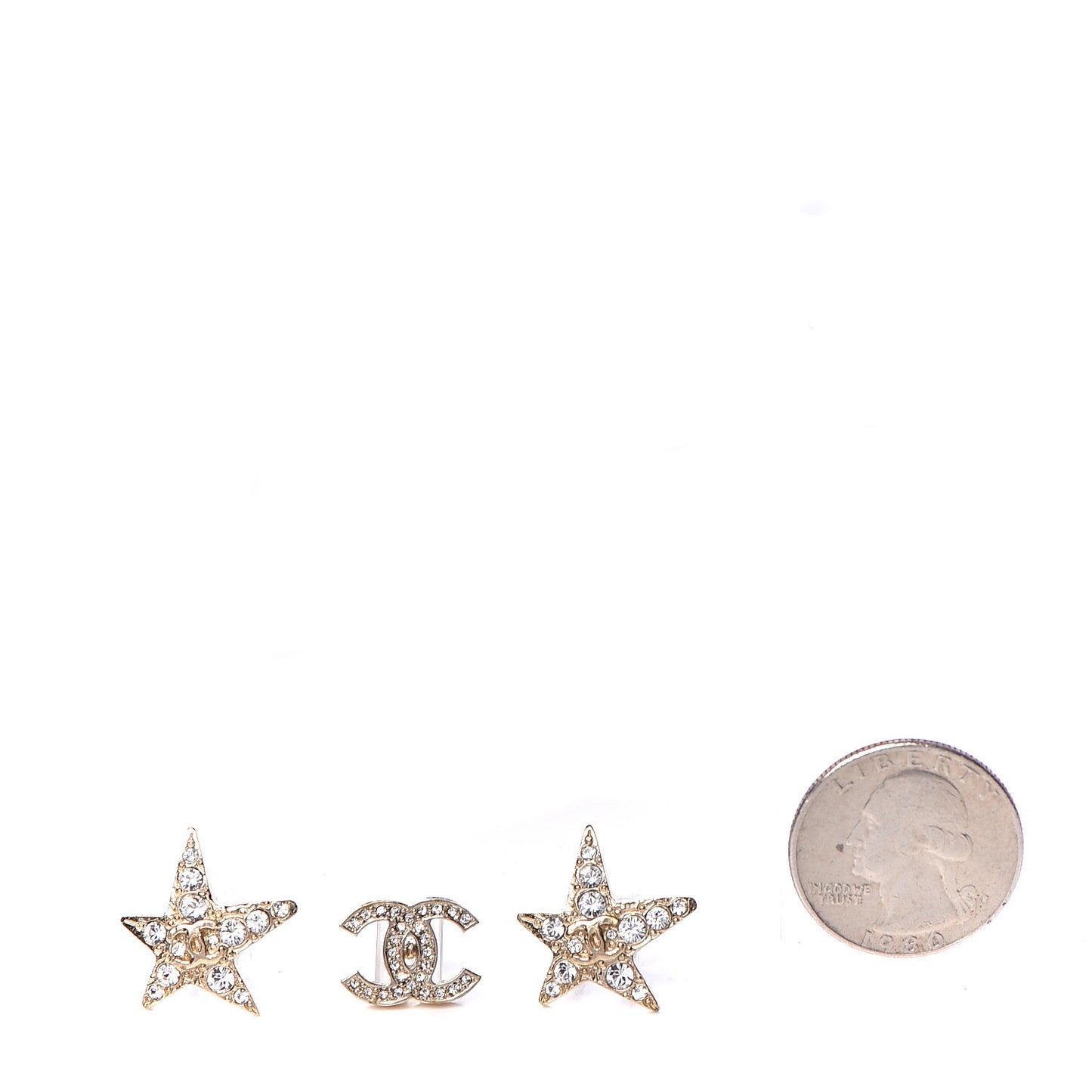 Swarovski Crystal CC Star Earphone Charms Gold
