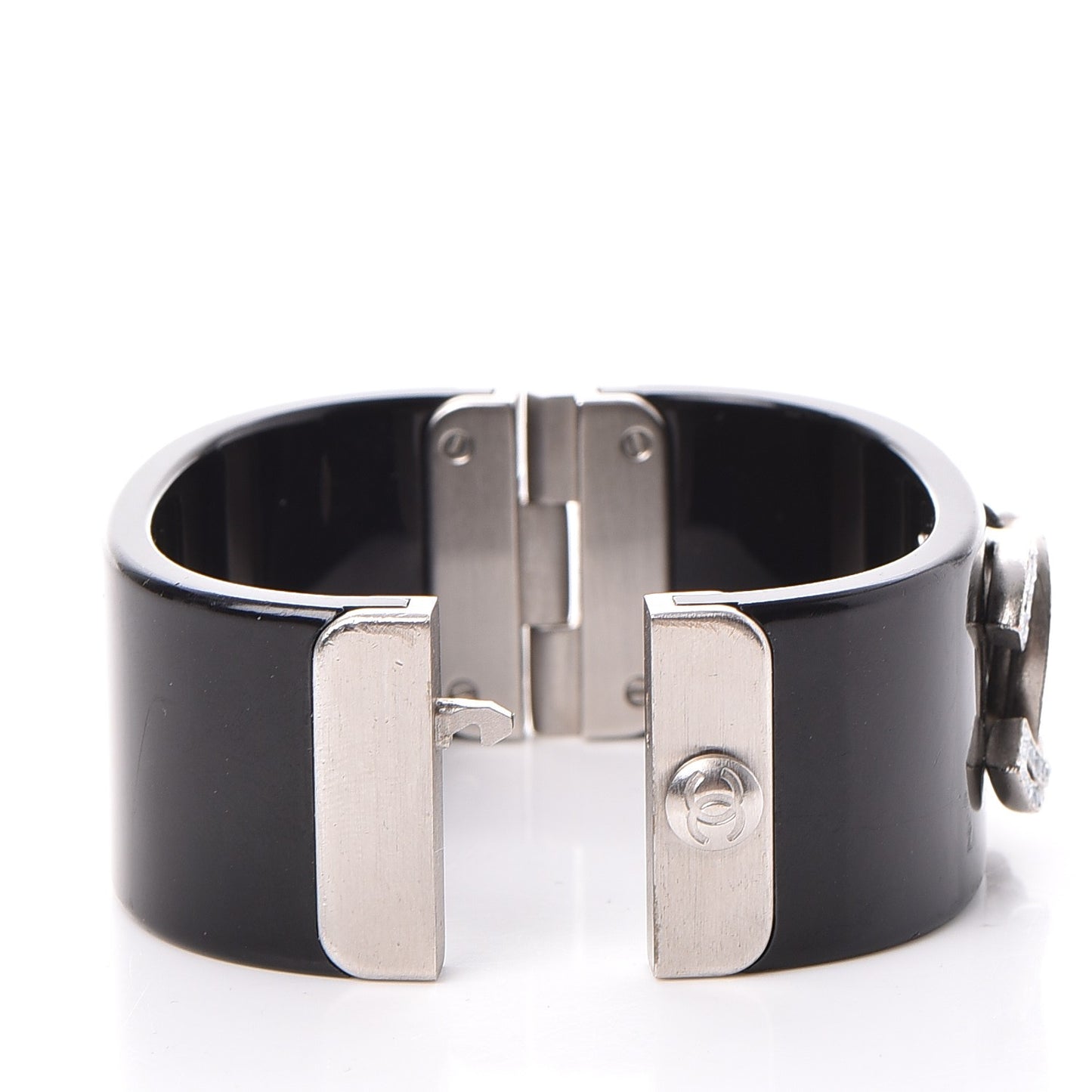 Resin Crystal Baguette CC Cuff Black