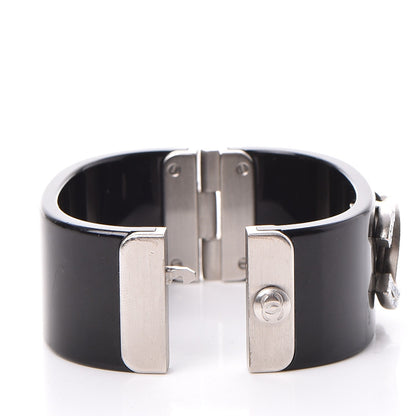 Chanel Resin Crystal Baguette CC Cuff Black 4 of 6
