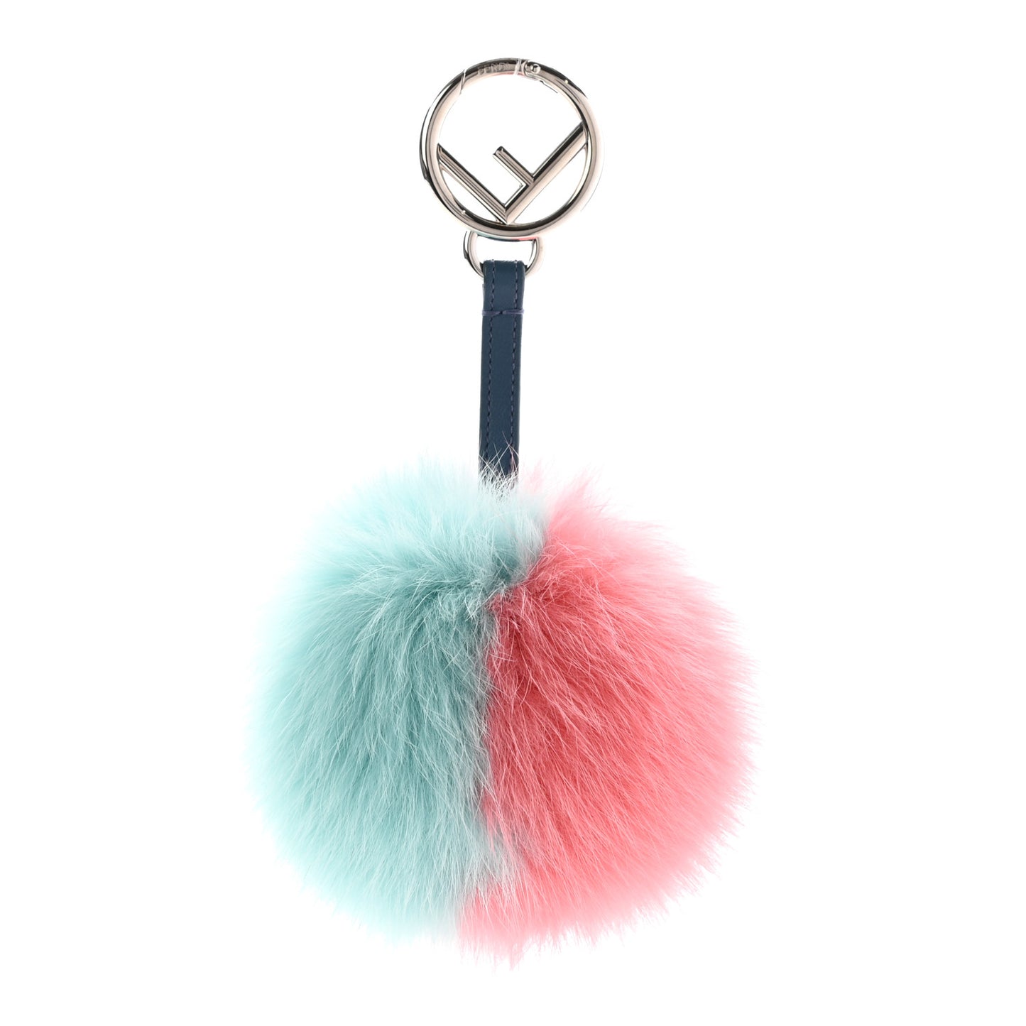 Fox Fur Shiny Nappa F is Fendi Bi-Color Pom Pom Bag Charm Bigne Macaron