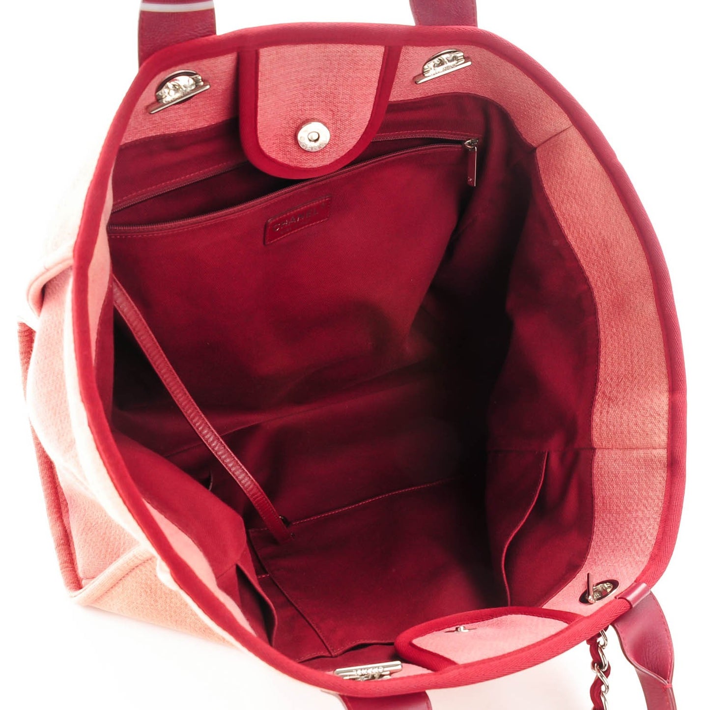 Canvas Large Deauville Tote Red