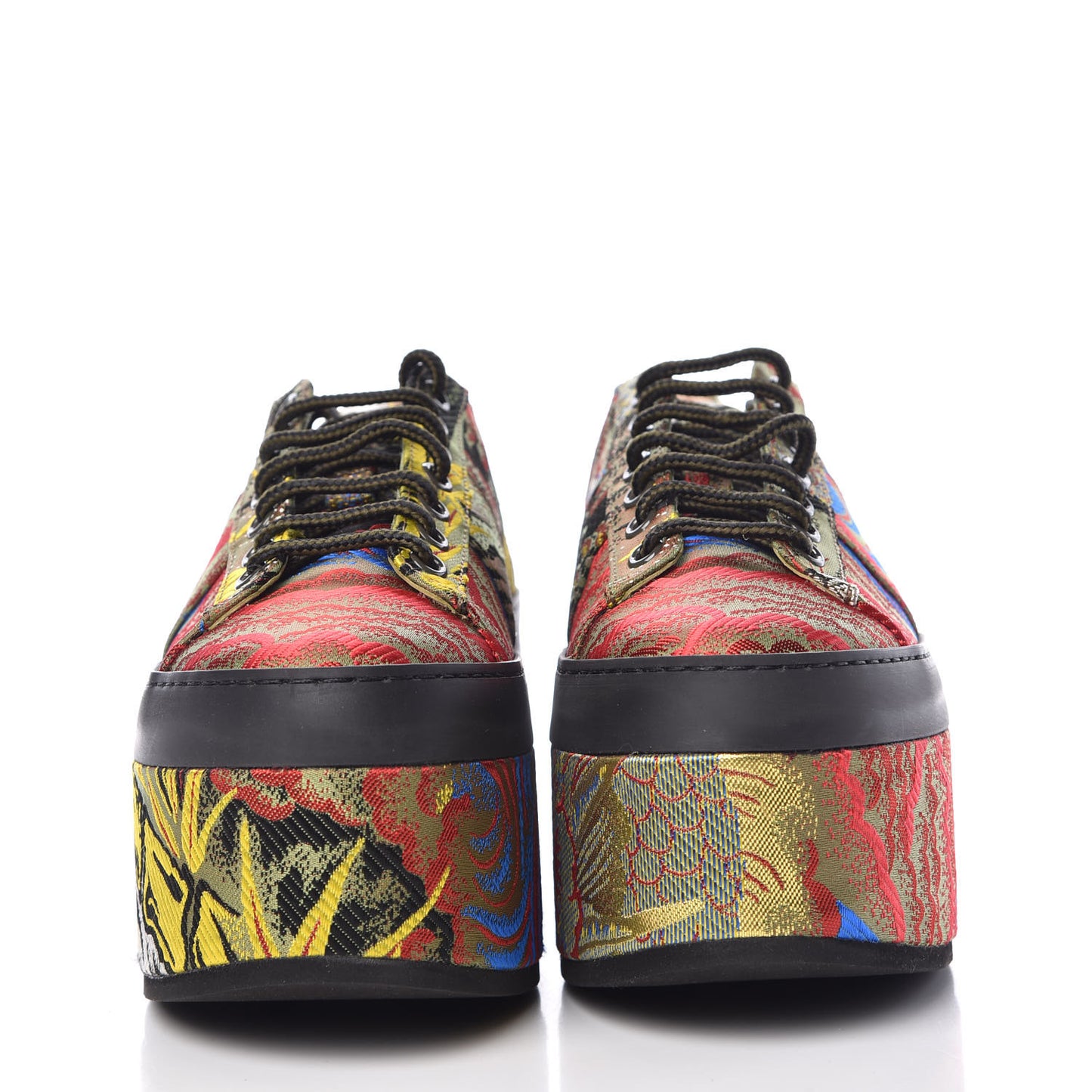 Jacquard Silk Tiger Peggy Platform Sneakers 36 Multicolor