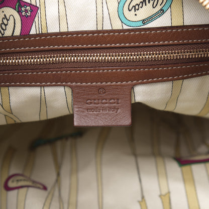Gucci Monogram Large Biba Studded Hobo Brown 6 of 13