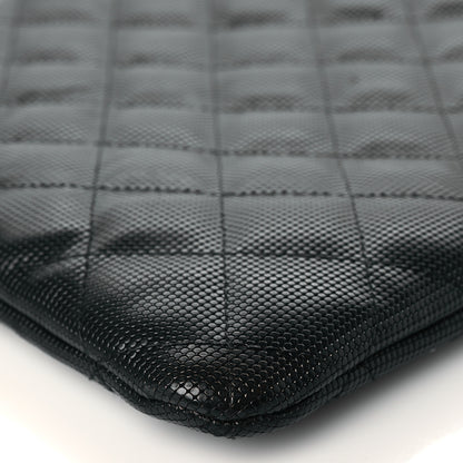 Chanel Calfskin Quilted Pixel Effect Medium Cosmetic Case Black 9 of 10