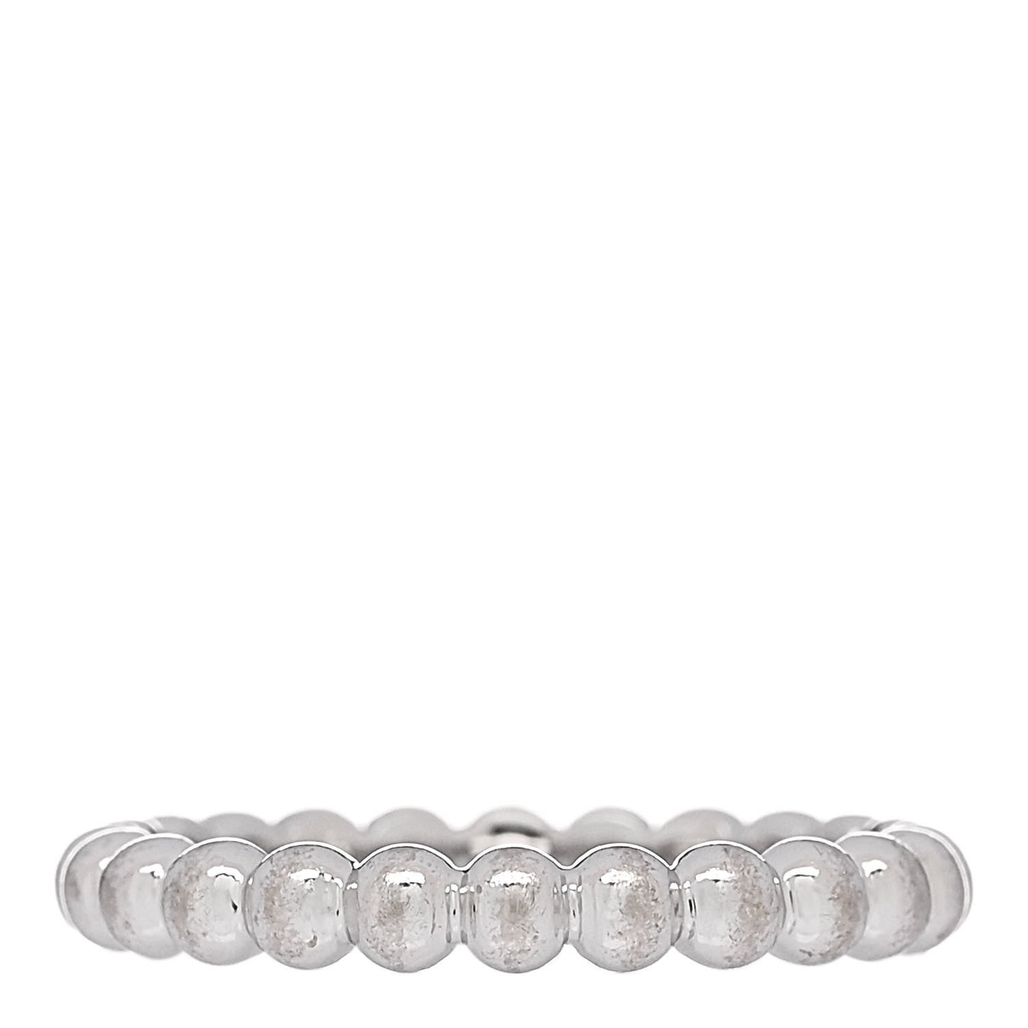 Van Cleef & Arpels 18K White Gold Medium Perlee Ring 53 6.5 1 of 5
