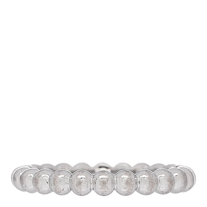 Van Cleef & Arpels 18K White Gold Medium Perlee Ring 53 6.5 1 of 5