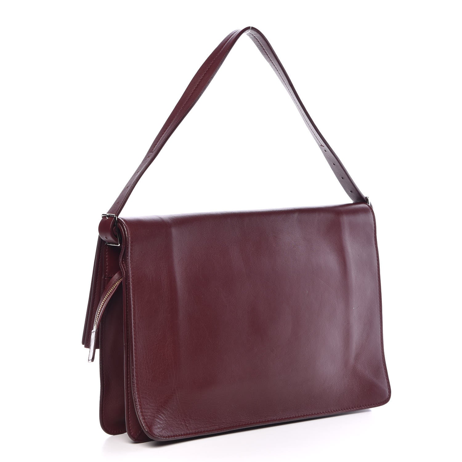 Celine Calfskin Blade Flap Burgundy 3 of 10