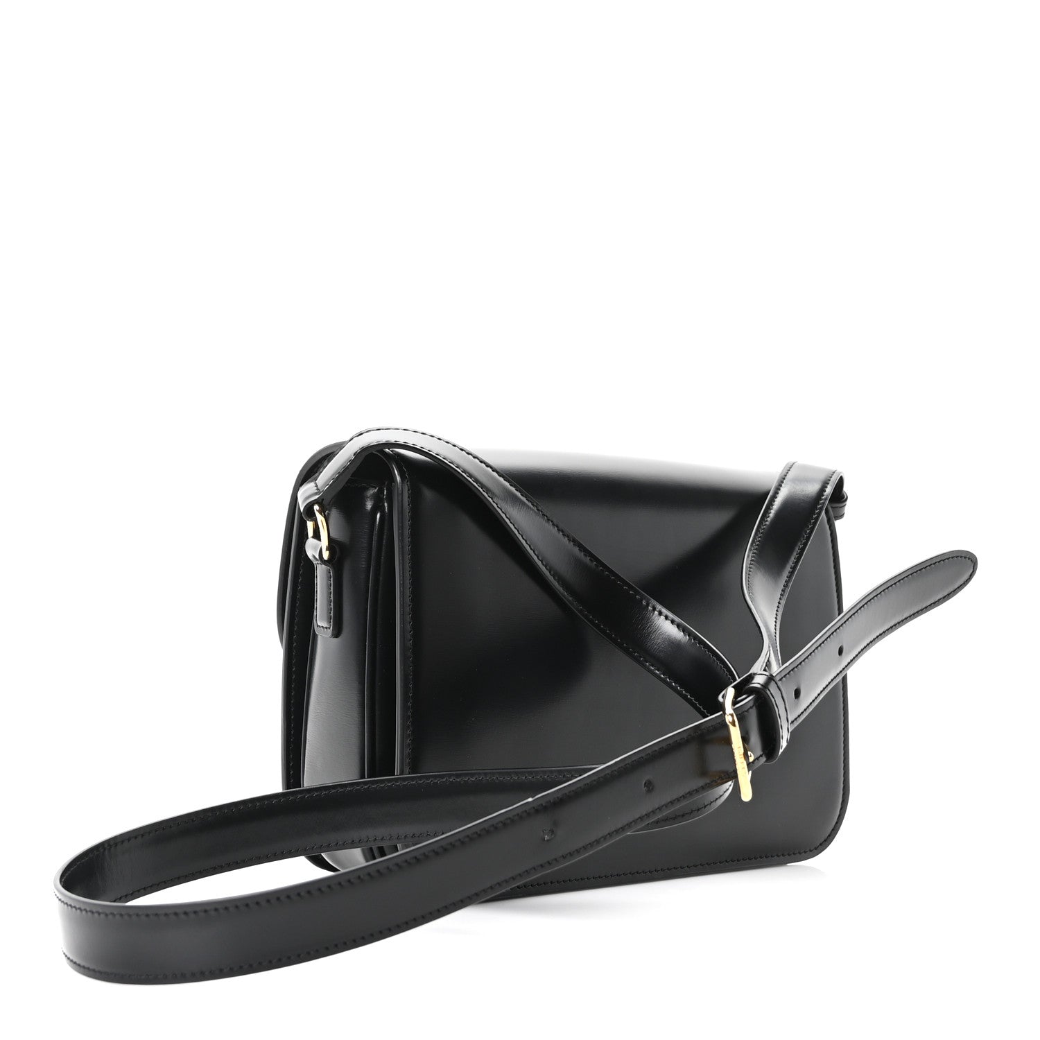 Celine Shiny Calfskin Medium Triomphe Black 3 of 11