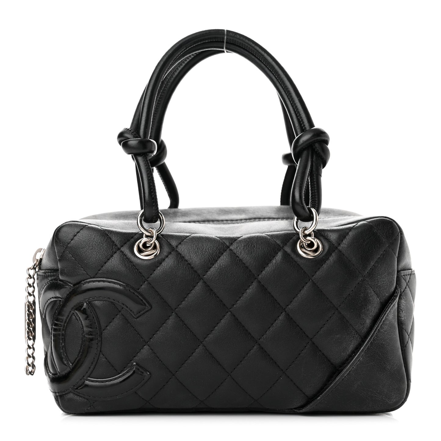 Calfskin Quilted Small Cambon Bowler Black White