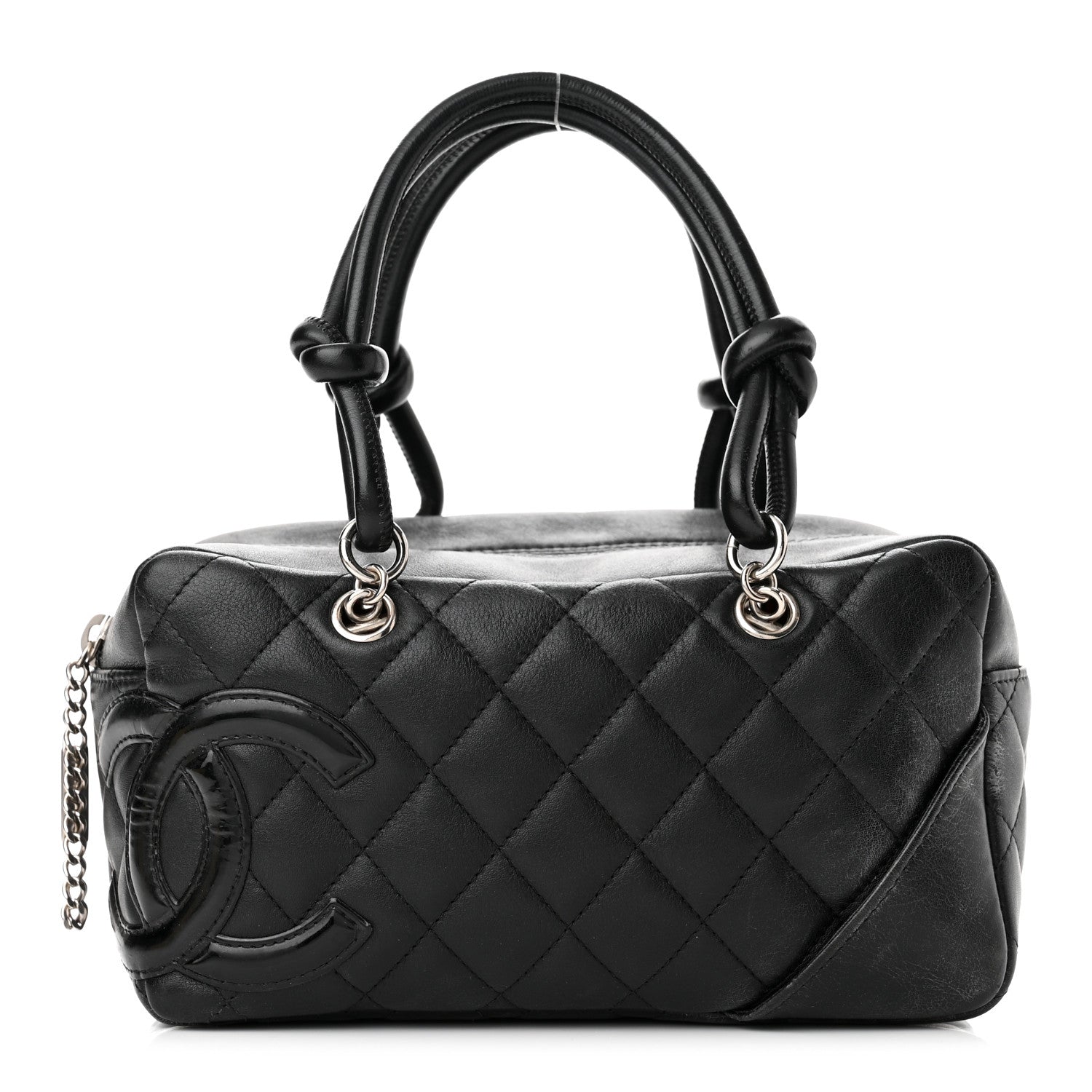 Chanel Calfskin Quilted Small Cambon Bowler Black White 1 of 10