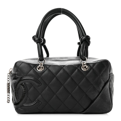 Chanel Calfskin Quilted Small Cambon Bowler Black White 1 of 10