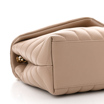 Saint Laurent Calfskin Y Quilted Monogram Small Loulou Chain Satchel Dark Beige 10 of 11