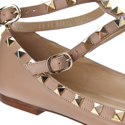 Valentino Garavani Nappa Rockstud Cage Flats 37 Beige 13 of 21
