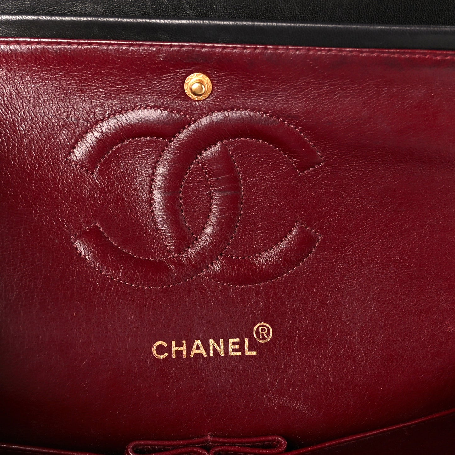 Lambskin Quilted Medium Double Flap Black