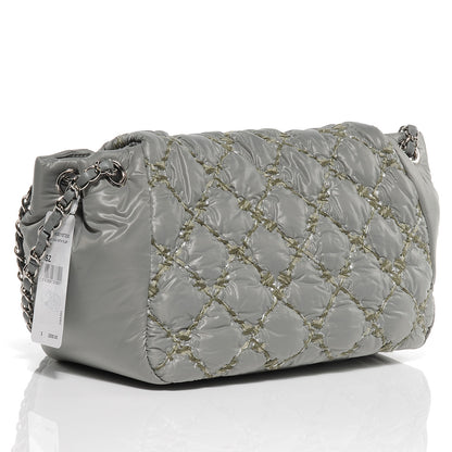 Chanel Nylon Quilted Tweed Stitch Bubble Flap Grey 3 of 8