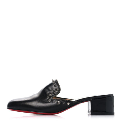Christian Louboutin Patent Shiny Nappa Spikes Sun 35 Mules 38.5 Version Black 1 of 9