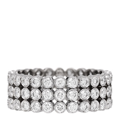 Tiffany Platinum Diamond Jazz Three-Row Band Ring 51 5.75 1 of 4