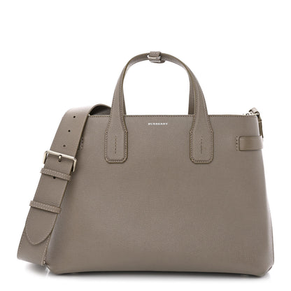 Burberry Derby Calfskin House Check Medium Banner Tote Pale Grey 1 of 13