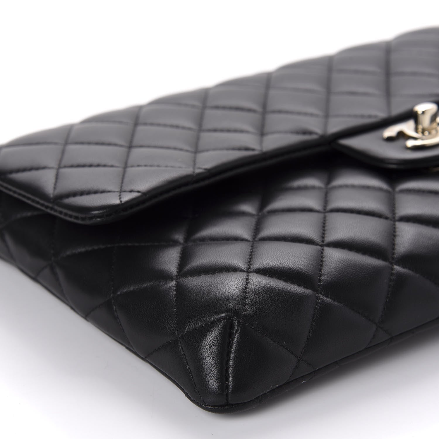Chanel Lambskin Quilted Flap Clutch Black 6 of 11