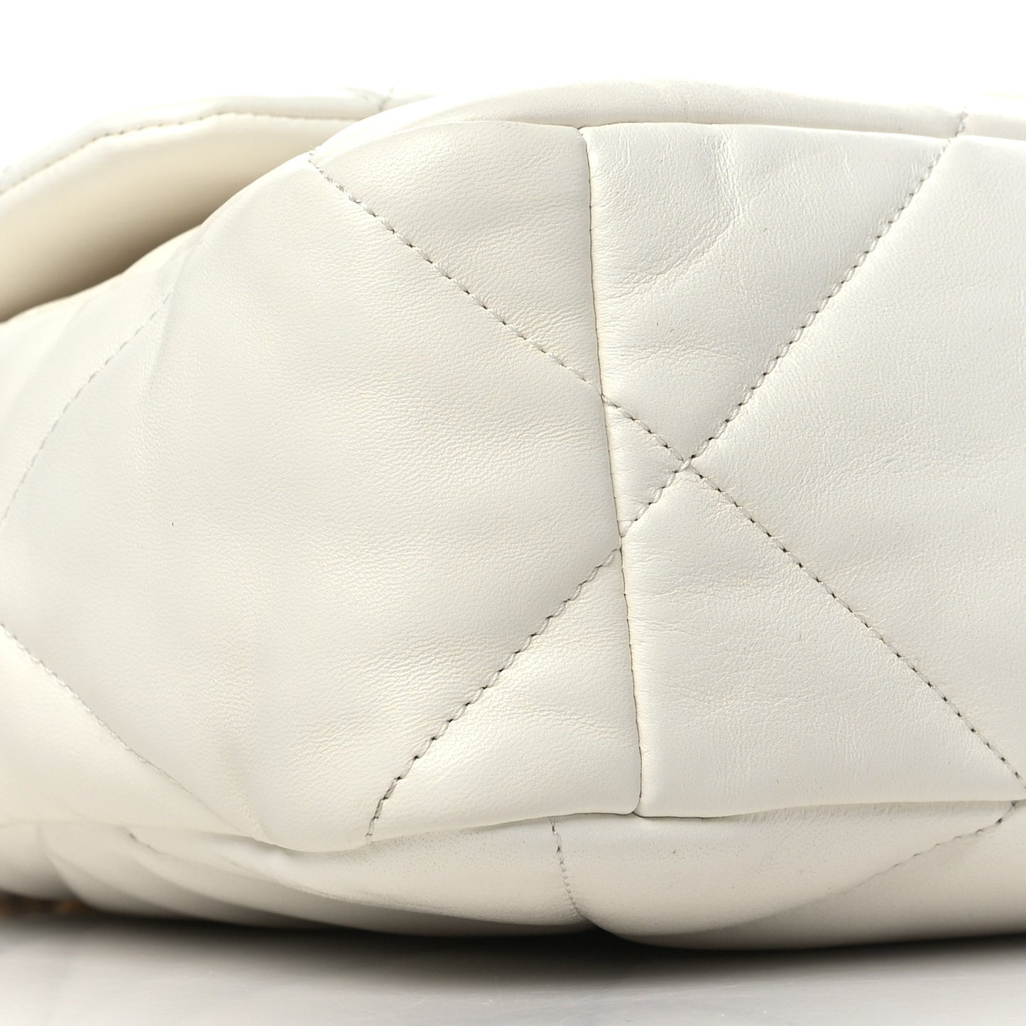 Lambskin Quilted Large Chanel 19 Flap White