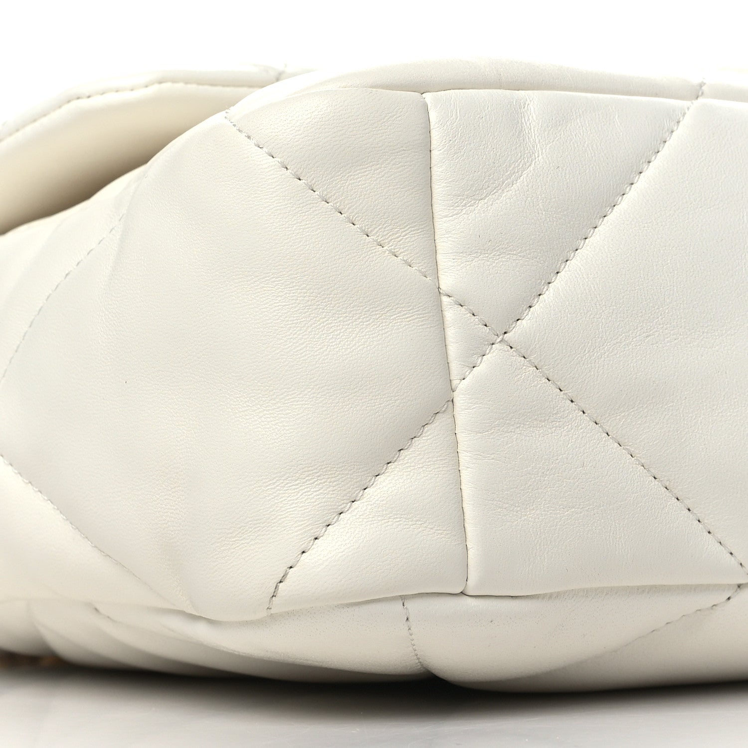 Chanel Lambskin Quilted Large Chanel 19 Flap White 8 of 10