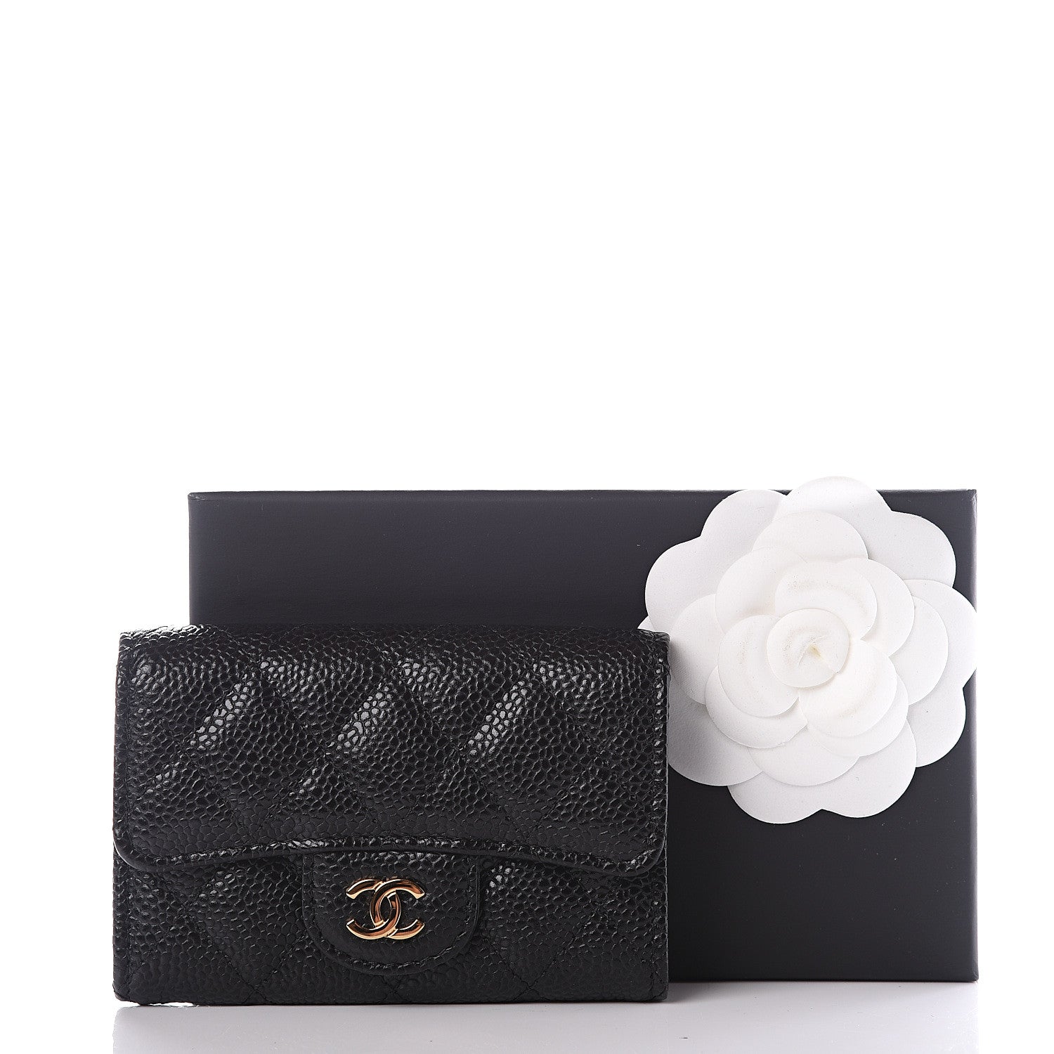 Chanel Caviar Quilted Flap Card Holder Wallet Black 11 of 11