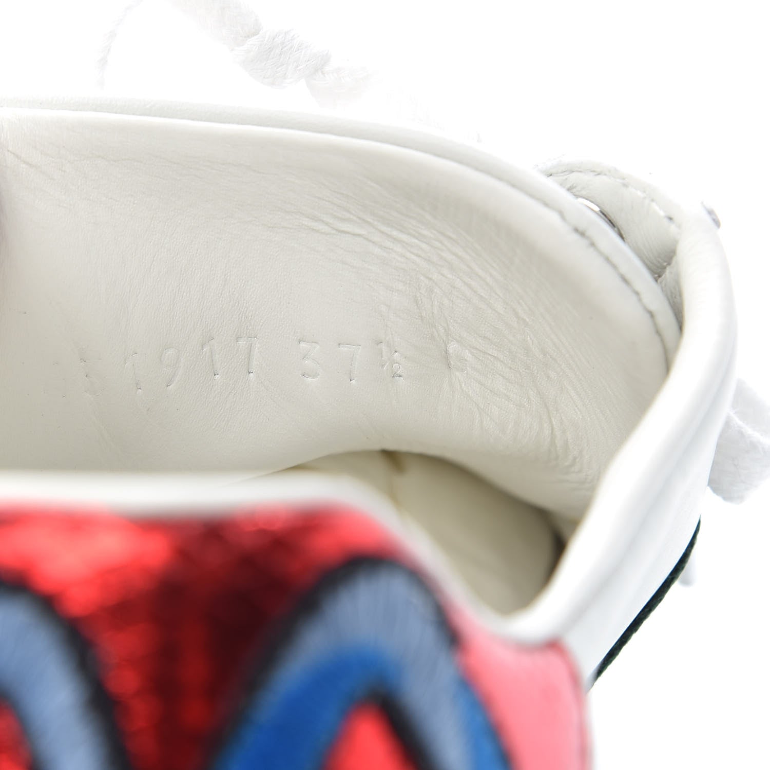 Gucci Calfskin Web Floral Embroidered Womens Ace Sneakers 37.5 White 9 of 10