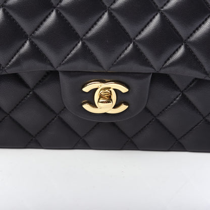 Chanel Lambskin Quilted Medium Double Flap Black 12 of 13