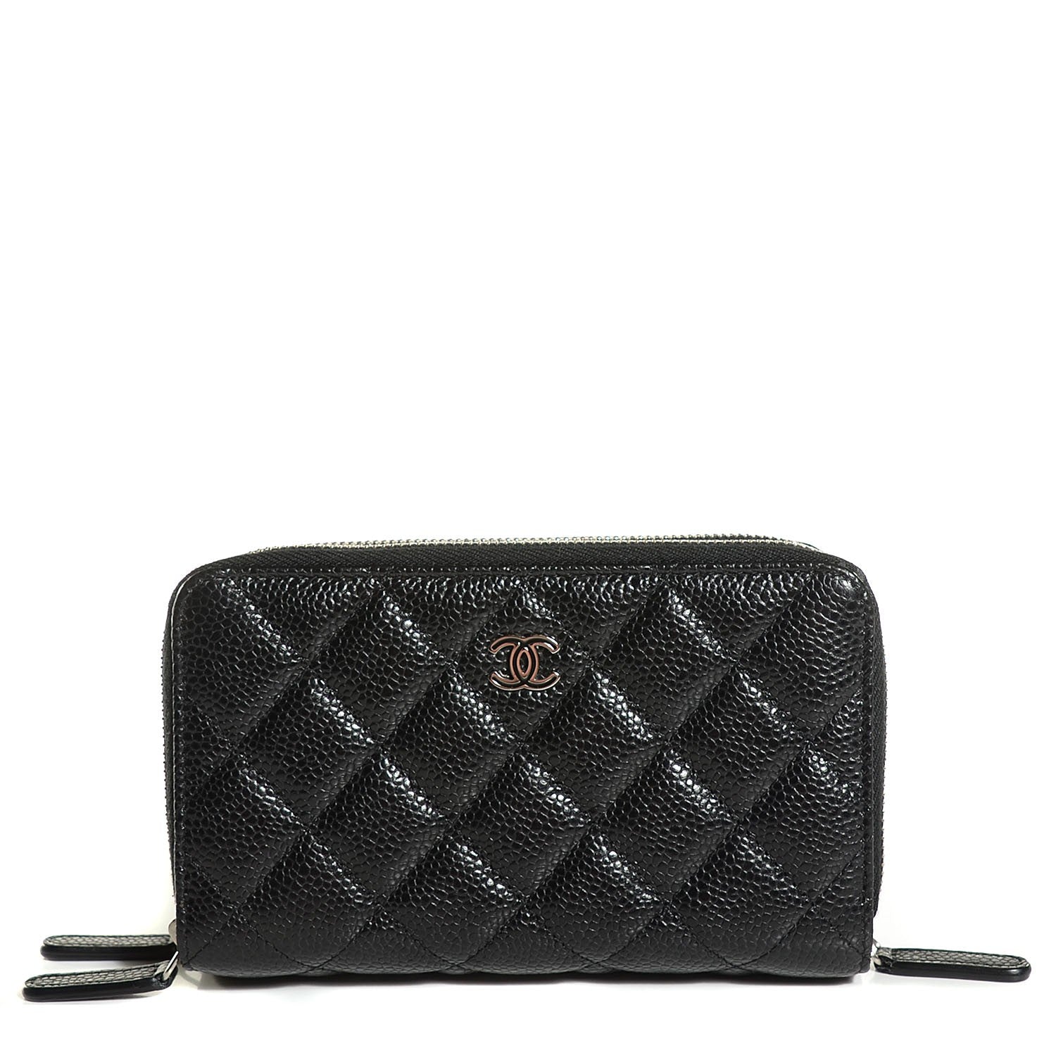 Chanel Caviar Quilted Calfskin Quilted Zip Around Phone Holder Black 1 of 8