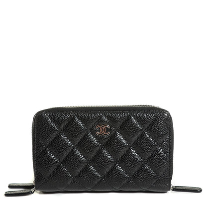 Chanel Caviar Quilted Calfskin Quilted Zip Around Phone Holder Black 1 of 8