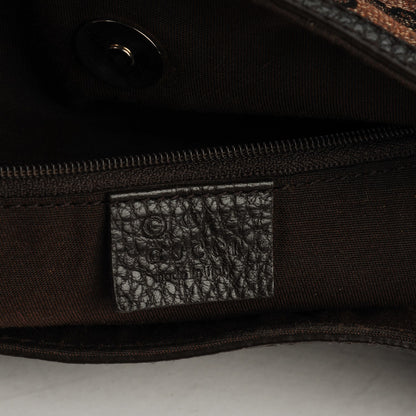 Gucci Monogram Denim Full Moon Tote Dark Brown 6 of 11