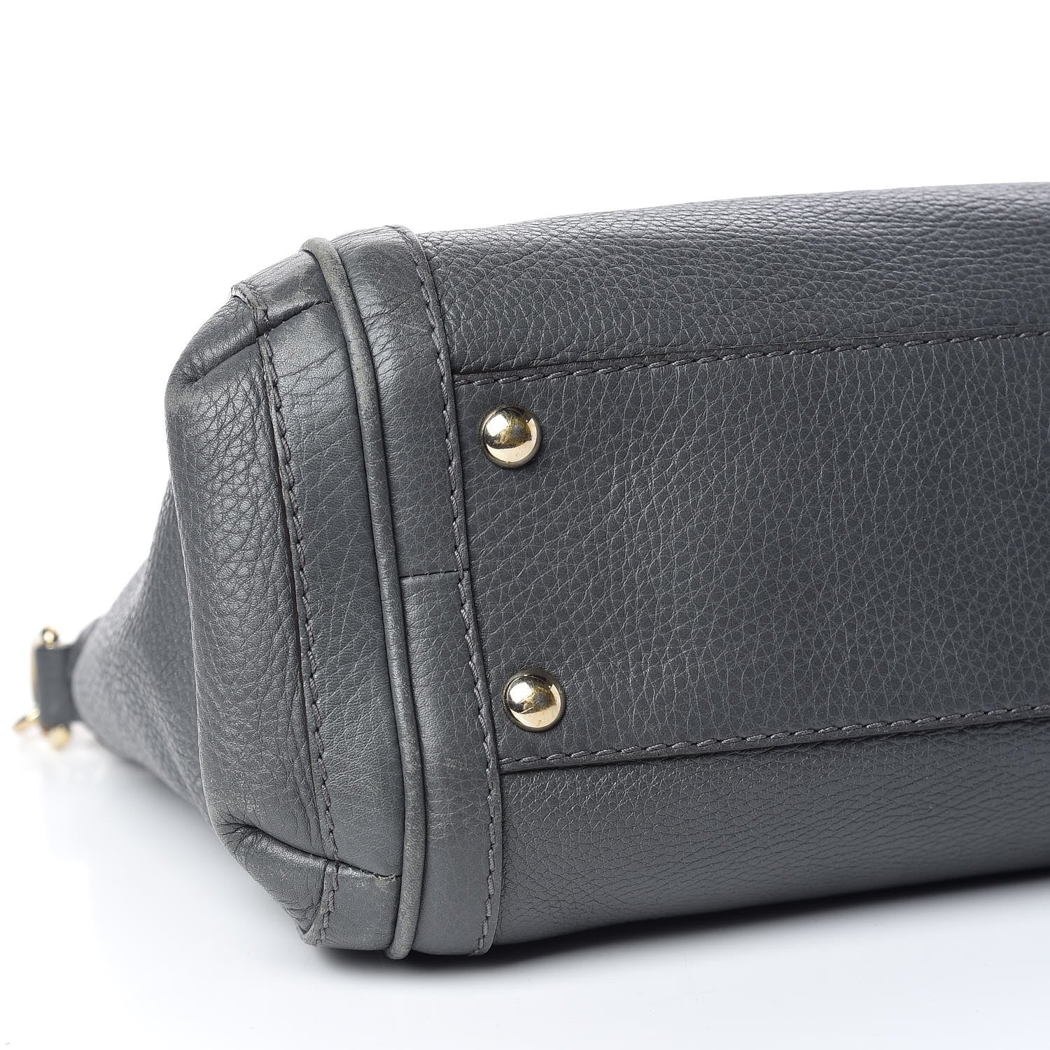 Gucci Pebbled Calfskin Small Bella Top Handle Bag Gray 6 of 17